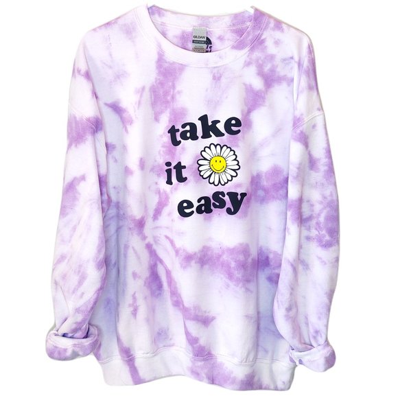 Smiley Face Daisy Tie-Dye Sweatshirt - Picture 3 of 5